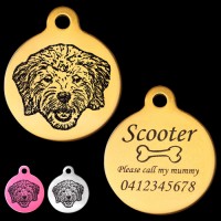 Spoodle Engraved 31mm Large Round Pet Dog ID Tag